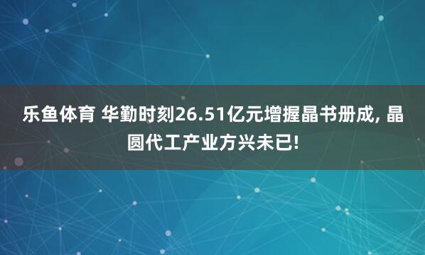 乐鱼体育 华勤时刻26.51亿元增握晶书册成, 晶圆代工产业方兴未已!